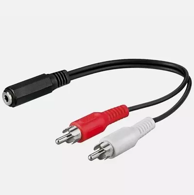 Kaufen 20cm Cinch Kabel Y Adapter 2 Chinch Stecker Auf 3,5mm Klinke Buchse Kupplung • 1.59€