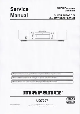Kaufen Service Manual-Anleitung Für Marantz UD-7007  • 14.50€