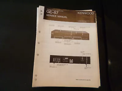 Kaufen Original Service Manual Schaltplan Kenwood  GE-87 • 12.50€