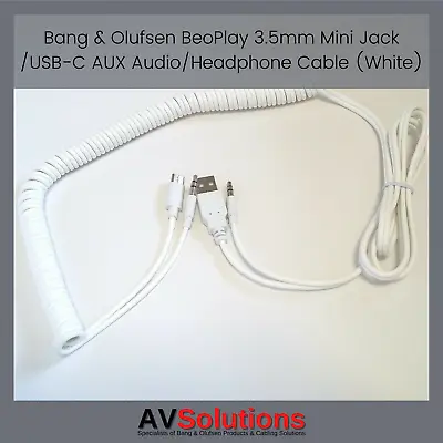 Kaufen Bang & Olufsen BeoPlay 3,5 Mm Mini Buchse USB-C AUX Audio/Kopfhörer Kabel (WHT) [BN] • 47.40€