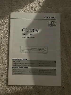 Kaufen Onkyo Bedienungsanleitung User Manual Owners CR - 70 R Original • 9€