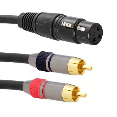 Kaufen Cinch XLR Kabel > 2x Cinch RCA Stecker > 1x XLR Buchse 3 Pin Y-Adapterkabel 1m • 14.99€