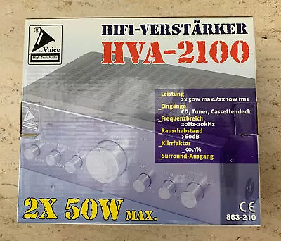 Kaufen HiFi Verstärker Mc Voice HVA-2100 2x 50W CD Tuner Kassettendeck NEU OVP McVoice • 59€