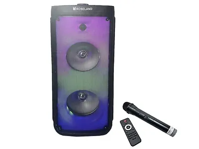 Kaufen Roseland Karaoke Akku LED Soundsystem Bluetooth USB Soundbar DJ Speaker RS-120 • 79.90€