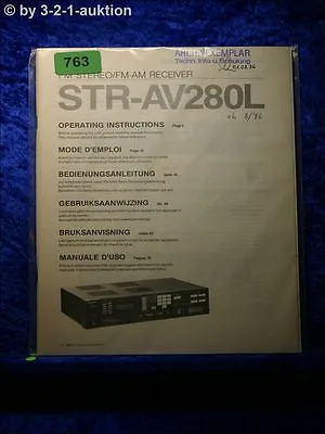 Kaufen Sony Bedienungsanleitung STR AV280L FM/AM Stereo Receiver  (#0763) • 14.99€