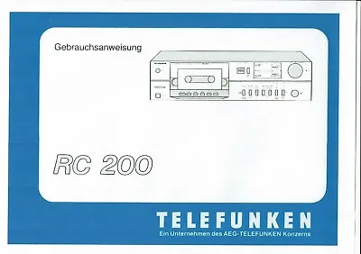 Kaufen Telefunken Bedienungsanleitung User Manual  Für RC 200  Copy • 8.30€