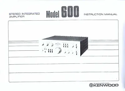 Kaufen Kenwood  Bedienungsanleitung User Manual Owners  Für Model 600 Englisch Copy • 9.80€