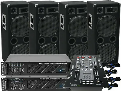 Kaufen Das PA-SET 55 Power Party Anlage DJ 3 Wege 8 X 30 Cm Bass USB Musikanlage 4000 W • 999€