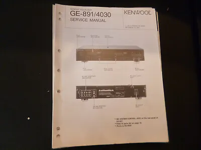 Kaufen Original Service Manual Schaltplan Kenwood GE-891/4030 • 12.50€