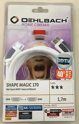 Kaufen Oehlbach! Shape Magic 170 Weiß 1,70m HDMI/HDMI High Speed Kabel Mit Ethernet## • 25.19€