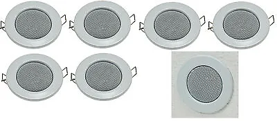 Kaufen 6 Er Decken-Einbaulautsprecher Lautsprecher Halogen-Look Ø 8cm 6cm Einbau Weiß • 31.99€