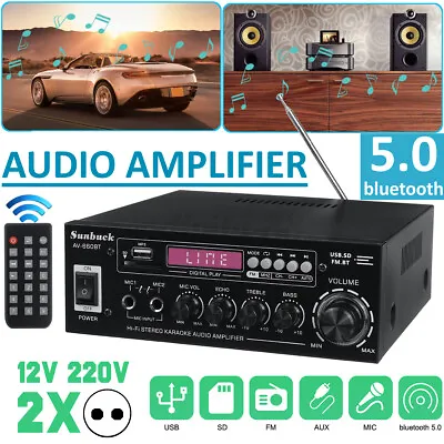 Kaufen 2000W HiFi Verstärker Bluetooth Vollverstärker Digital Audio Amplifier 2Kanal ~~ • 36.84€