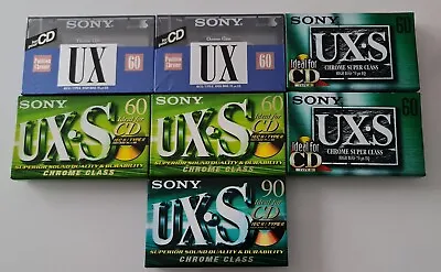 Kaufen 7 X Sony Leere MUSIKKASSETTEN  UX UXS 60 90  Ovp Raritäten  • 40€