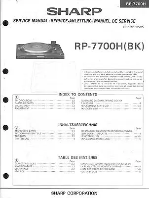 Kaufen Sharp Service Manual Für RP-7700 H   Copy • 8.50€