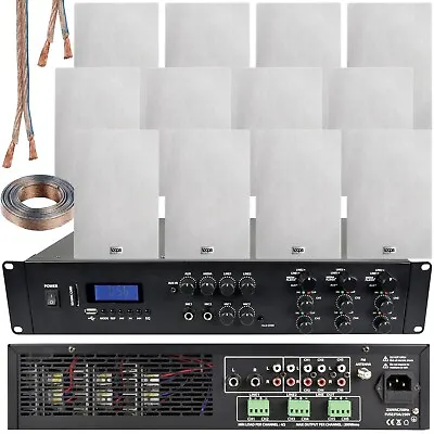 Kaufen 1650 W Bluetooth Soundsystem & 12x 140 W Wandlautsprecher - 6 Zonen Multiroom Amp • 1,065.91€