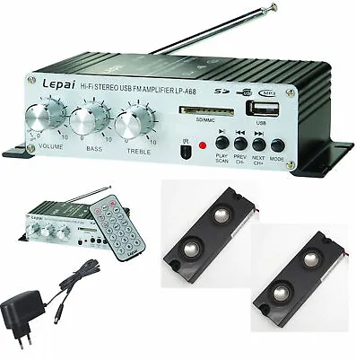 Kaufen Mobil Mini Mp3-player Mit Radio Amplifier Remote Mit Line-in Usb Sd-card + Boxen • 449.90€