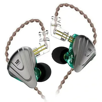Kaufen KZ ZSX Premium High-End Pro 12 Treiber HiFi In-Ear Kopfhörer Headset Cyan Grün • 99.90€