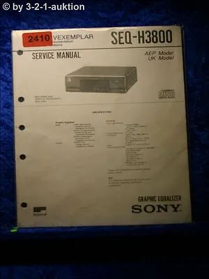 Kaufen Sony Service Manual SEQ H3800 Graphic Equalizer  (#2410) • 14.95€