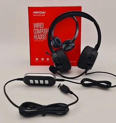 Kaufen Computer Headset Kopfhörer Mit Mikrofon Geräuschunterdrückung Kabel Mpow PA 071 • 17€