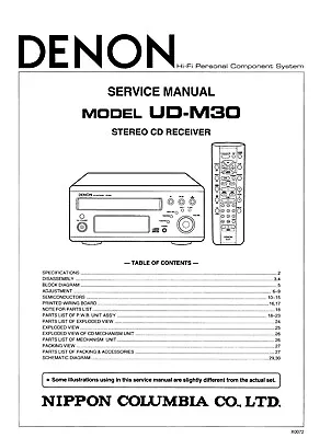 Kaufen Service Manual-Anleitung Für Denon UD-M30  • 13€