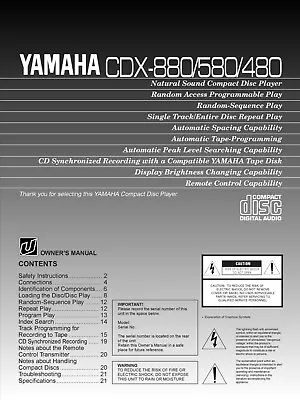 Kaufen Bedienungsanleitung-Operating Instructions Für Yamaha CDX-880, CDX-580, CDX-480  • 10€
