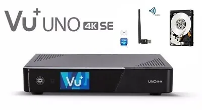 Kaufen VU+ Uno 4K SE 1x DVB-S2 FBC Twin Tuner Linux Receiver + 1TB HDD + Wlan USB • 329€