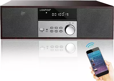 Kaufen LONPOO Kompaktanlagen Micro Hifi-System, Cd-Stereoanlage 40W RMS Musikanlage Mit • 127.90€