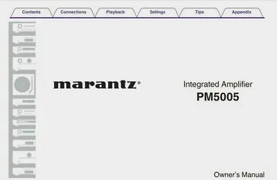 Kaufen Marantz PM5005 Integrierter Stereo-Verstärker Bedienungsanleitung - BENUTZERHANDBUCH  • 8.34€