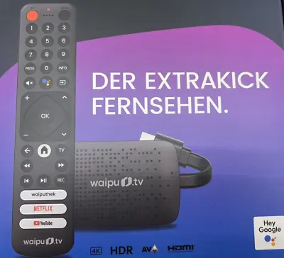 Kaufen Waipu.tv 4K Stick WLAN HDMI 4K HDR Media Playe SMART TV + Fernbedienung  NEU • 72€