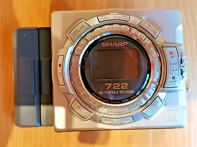 Kaufen Sharp Portabler Minidisc Recorder MD-MS722H Incl. Batteriefach + 3 Discs • 120€