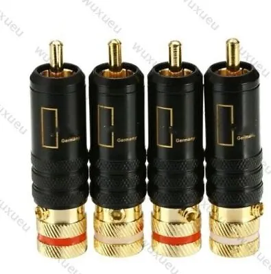 Kaufen 4x Audio Premium Adapter Verbinder Vergoldet RCA Stecker Plug Cinchstecker DE  A • 13.78€