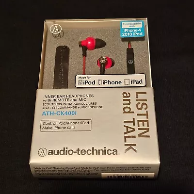 Kaufen Neu In OVP! - Audio-Technica ATH-CK400i IPod/iPhone/iPad In-Ear Headphones *Rot* • 44.50€