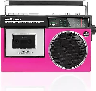 Kaufen Audiocrazy Retro Kassettenrekorder Boombox,Recorder,UKW AM/FM/SW-Radio,USB,Bl... • 151.26€