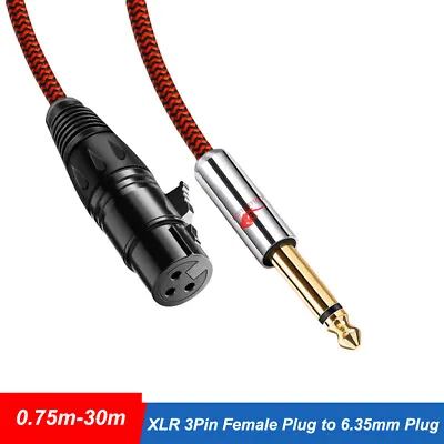 Kaufen Audio Adapter Kabel Klinke 6.35mm Auf XLR Buchsen Audio Verstärker 0.75-30Metre • 11.36€