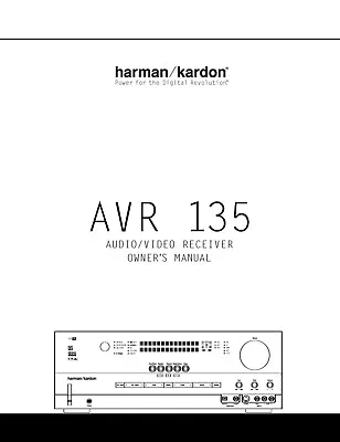Kaufen Bedienungsanleitung-Operating Instructions Für Harman Kardon AVR 135  • 12€
