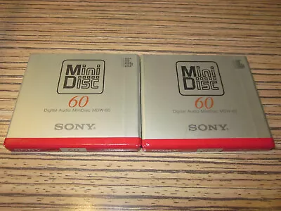 Kaufen 2 Sony 60  Minidisc  MD   + Hüllen  + Folie (99)    Rare • 29.69€
