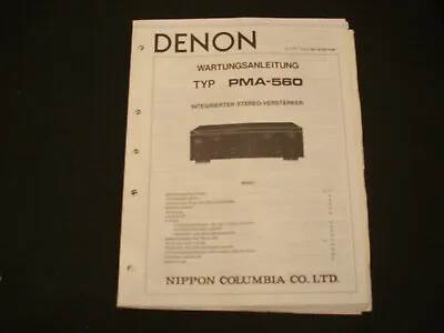 Kaufen Original Service Manual Schaltplan Denon PMA-560 • 12.50€