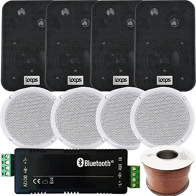 Kaufen Kabelloser Bluetooth Verstärker & 8x Deckenwand Lautsprecher Kit Heim HiFi Amp System • 177.93€