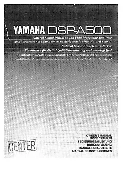 Kaufen Bedienungsanleitung-Operating Instructions Für Yamaha DSP-A500  • 10.50€
