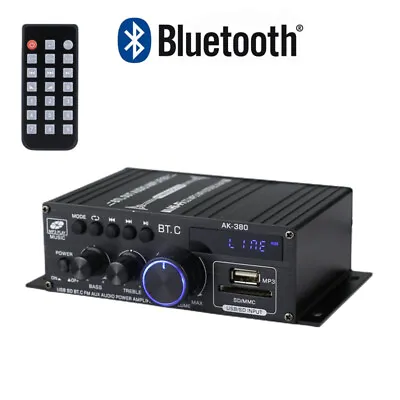 Kaufen 200W Verstärker Stereo Amplifier HIFI Digital Bluetooth FM USB Vollverstärker DE • 29.99€