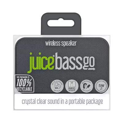 Kaufen Juice BassGo Kabelloser Bluetooth Schwarz Tragbarer Lautsprecher 5W Brandneu Kostenloser P&P 🙂 • 23.04€